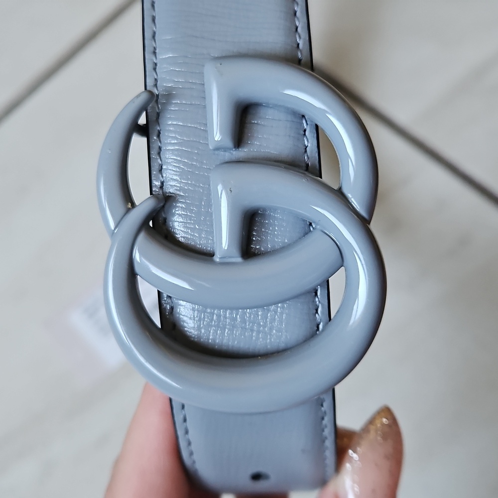 NWT Gucci Gray Leather Marmont GG Belt [Size 65cm / 26in] - Picture 2 of 6